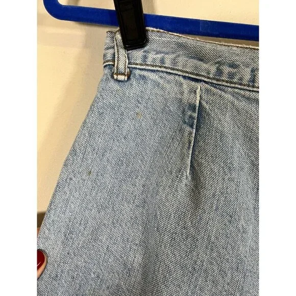 Vintage High Waisted Cuffed Denim 31 Blue Shorts 90s Mom Twee Cowgirl Western - Picture 15 of 15